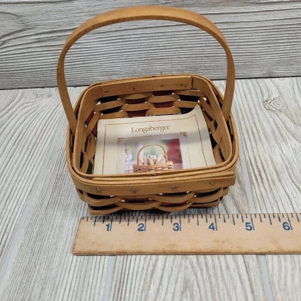 Longaberger Baskets Set 2 1999 2003 Holiday Helper Horizon of Hope Red Green Vtg